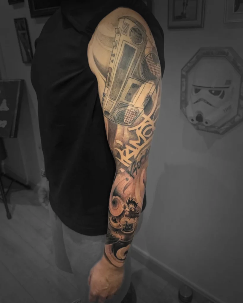 Spintattoo Lyon Brignais hip hop sleeve