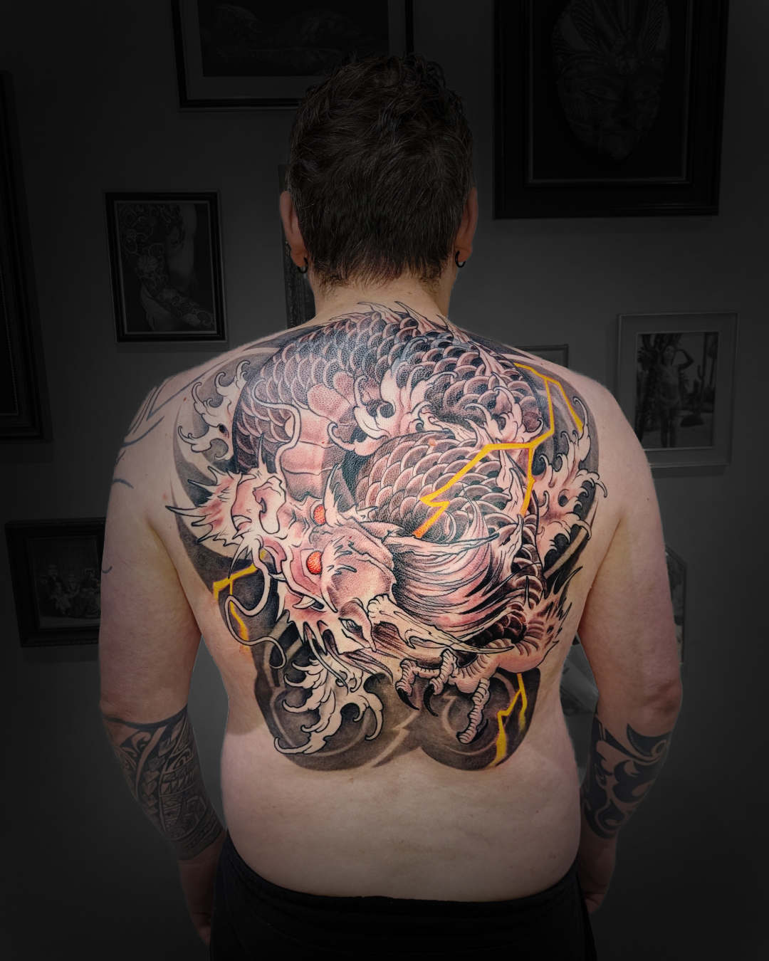 Spintattoo tatouage Lyon Vienne japonais dragon cover up dos